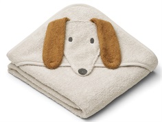 Liewood dog/sandy mix hooded baby towel Albert